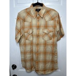 Frye Pearl Snap Western Shirt Multi Color Plaid Cowboy Rodeo Men's medium